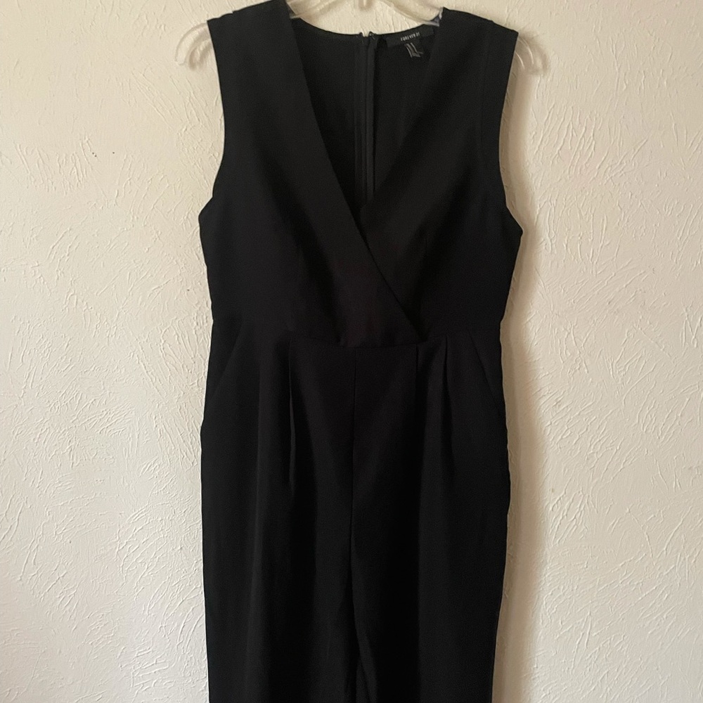 F21 Sleeveless black jumpsuit